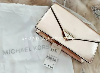 Nwt Michael Kors Metallic Rose Gold Crossbody Handbag Rv $179! • $137.99
