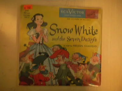 RCA Victor Record SNOW WHITE & SEVEN DWARFS Told By Nelson Olmstead 45rpm 50s • $27.99