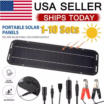 1-10 Set 30W Solar Panel Kit 12V Trickle Charger Battery Charger For Boat Car RV • $13.13
