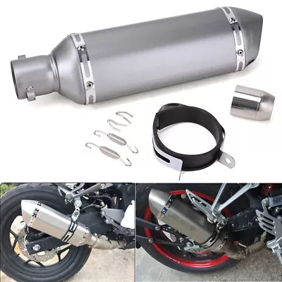  Motorcycle 370MM Universal Exhaust Muffler Pipe With DB Killer Slip On Bike ATV • $44.13