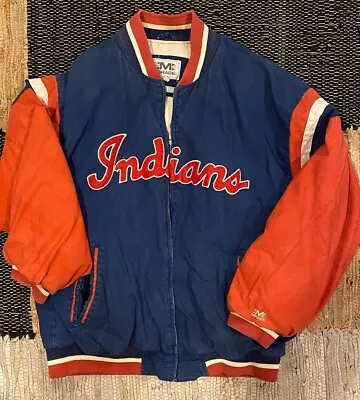 Vintage CLEVELAND INDIANS Mirage COOPERSTOWN COLLECTION 1954 Jacket Wahoo XL • $59
