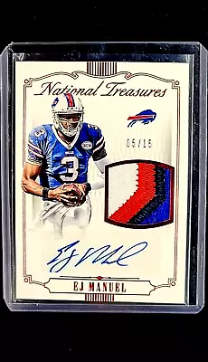 2015 Panini National Treasures Material Signatures EJ Manuel /15 Patch Auto • $28.89