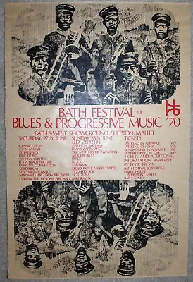 Bath Festival '70 Concert Poster Reprint Led Zeppelin Zappa Pink Floyd Steppenwo • $49.99
