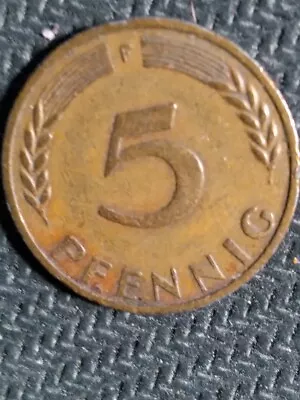 1950 F Germany 5 Pfennig • $0.99