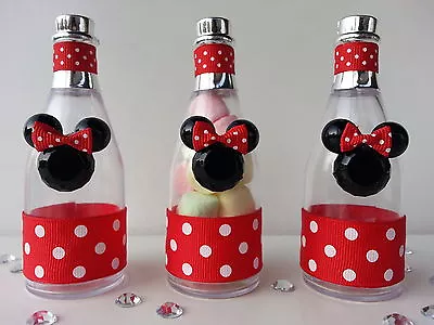 12 Minnie Mouse Fillable Champagne Bottles Baby Shower Favor Game Birthday Prize • $16.99