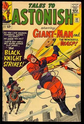 $68 • Buy Tales To Astonish #52 Nice Origin/1st App. Black Knight Ant-Man Marvel 1964 FN-