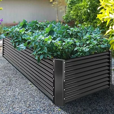 Large 6x3FT Outdoor Garden Planter Metal Raised Vegetable Trough Flower Grow Bed • £62.95