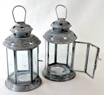 IKEA Rotera Lantern For Tealight Galvanized Indoor/Outdoor Metal Star Glass • $22.45
