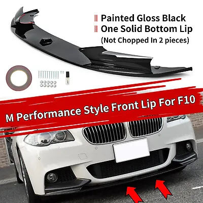 Gloss Front Bumper Spoiler Lip Splitter For 11-16 BMW F10 520i 528i 550i M Sport • $75.99