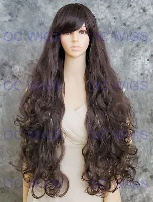 Extra Long Layered Loose Wavy Curls Heat Safe Wig Dark Brown EVBM 4 • $64.85