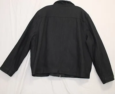 Merona Men Black Pea Coat Wool Double Button Pocket Full Zip Collared Size XL • $35