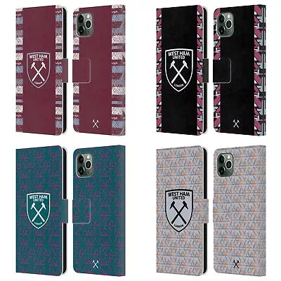 WEST HAM UNITED FC 2022/23 CREST KIT LEATHER BOOK CASE FOR APPLE IPHONE PHONES • £17.95