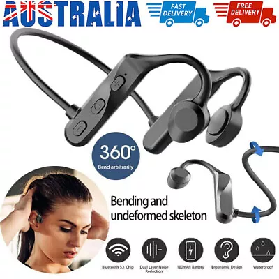 $12.59 • Buy Bone Conduction Bluetooth Earphones Wireless Headset Sport Headphones Waterproof