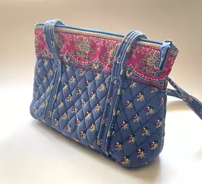 Vera Bradley Betsy Handbag Emily Blue And Red Flower Print • $24.99