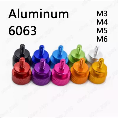 Colorful Aluminum 6063 Knurled Thumb Screws For Computer Case M3 M4 M5 M6 • £17.27