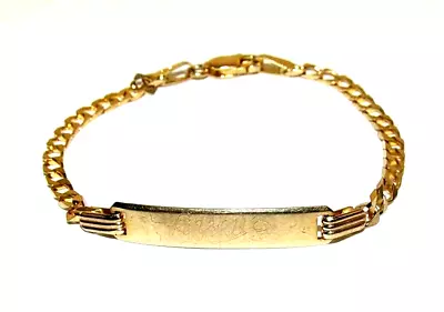 Beautiful 9ct Yellow Gold  Emily  Name Tag Baby Bracelet 2 Grams • £115