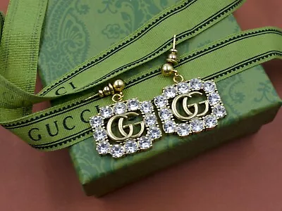 Genuine Gucci GG  Crystal Stud Earrings. Packaged With Receipt • $180