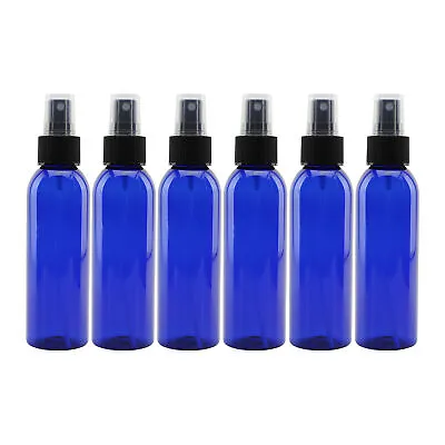 4oz Blue Plastic Spray Bottles With Black Fine Mist Atomizer Sprayers 6pk • $8.99