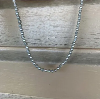 AAA+ Silver Blue Akoya Saltwater Cultured Pearl Necklace 5mm • $299