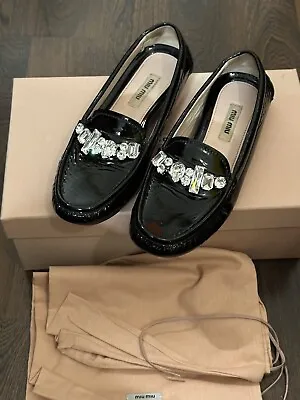 Authentic MIU MIU Loafer Shoes 35 Crystal Black • £50