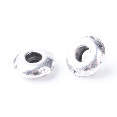 Spacer Beads Tibetan Silver Small Donut Shape Smooth 5mm X 2mm 100pcs • £2.59