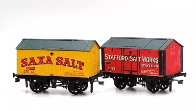 Peco 00 Gauge Salt Wagon Set Of 2 Saxa And Stafford Salt Works • £14.99