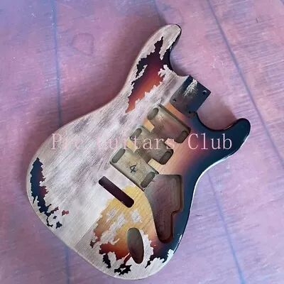 Dion Relic Unfinished DIY Sunburst Part Alder ST Electric Guitar Body Vintage • $138