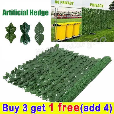 Artificial Faux Ivy Leaf Hedge.Panels Roll Privacy.Screening  Fence Garden Decor • £1.94