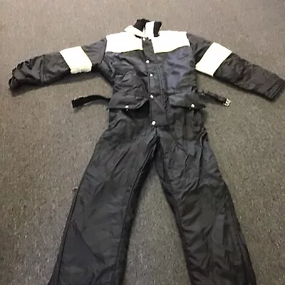 VTG Walls Insulated Blizzard Pruf Nylon Snowsuit Coveralls Black Small 34/36 • $63