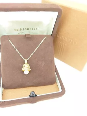 MIKIMOTO K18 Belle Pearl 5.3mm Pendant Necklace 40.3cm With Box Used • $690