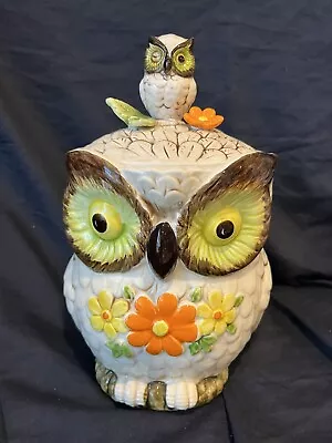 Vintage Owl Cookie Jar With Winking Owl Lid • $50