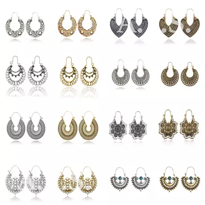 £3.75 • Buy Tribal Ethnic Earrings Vintage Tibetan Boho Dangle Hoop Earrings For Women UK