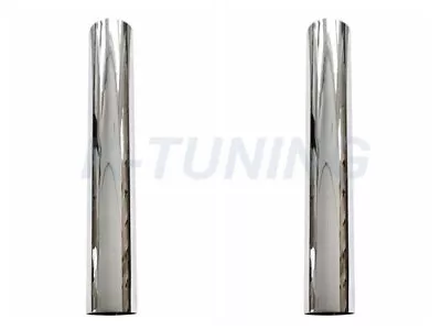 PAIR Chrome Straight Stack Pipe 5  OD X 48  Tube Peterbilt Kenworth Freightliner • $258