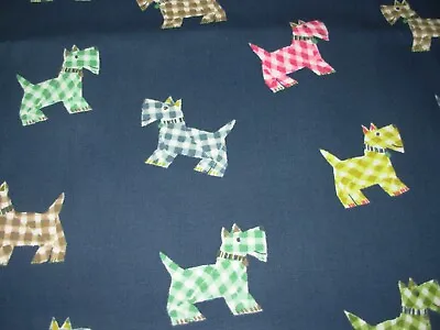 10 Yds P Kaufmann Dogs Scottie Puppy Cotton Drapery Upholstery Fabric For Less • $135