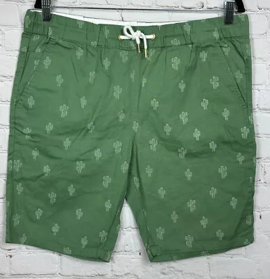 Sovereign Code Cotton Elastic Drawstring Novelty Pull On Shorts Cactus Sz L GUC • $10.94