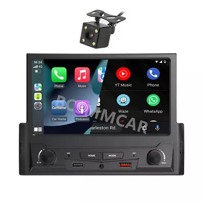 7in Single 1Din Bluetooth Car Stereo Wireless Android Auto & CarPlay Mirror Link • $99.80