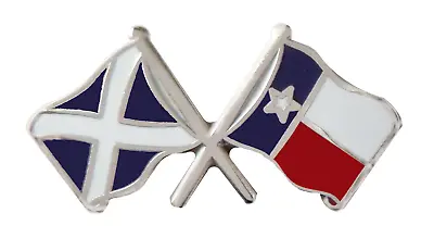 United States Of America Texas Flag & Scotland Flag Friendship Pin Badge • £6.25