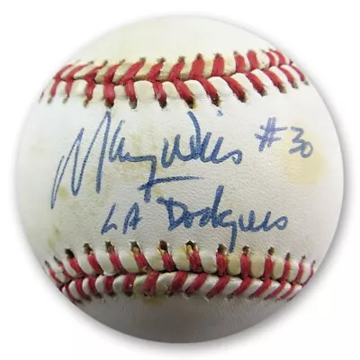 Maury Wills Signed Autograph NL Baseball  #30 LA Dodgers  Inscribed JSA AJ82629 • $69.99