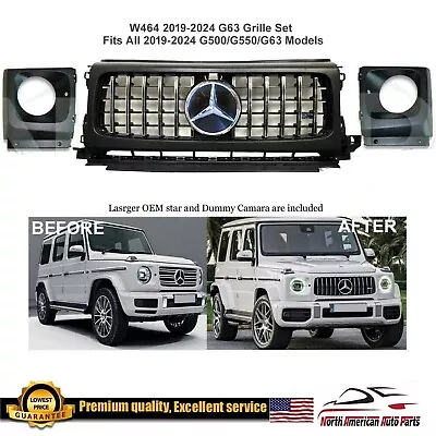 G63 Grille + Headlight Covers Star G500 G550 To AMG 2019 2020 2021 2022 2023 • $359