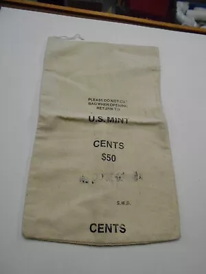 U.S. MINT $50. In Cents Canvas Bank Bag • $6