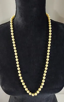 Vintage Faux Pearl Bead Single Strand Necklace Gold Tone Clasp Costume Jewelry • $9
