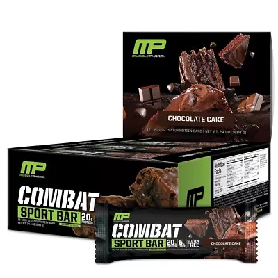 MusclePharm Combat Sport Bar-20 Grams Of Protein Chocolate Cake Flavor 12 Bars • $34.99