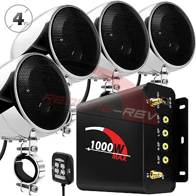 Refurbished 1000W Waterproof Bluetooth Motorcycle Audio Stereo 4 Speakers System • $89.99