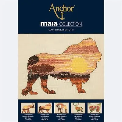 Anchor Maia Collection Counted Cross Stitch Kit  Lion Silhouette  DIY • $27.85