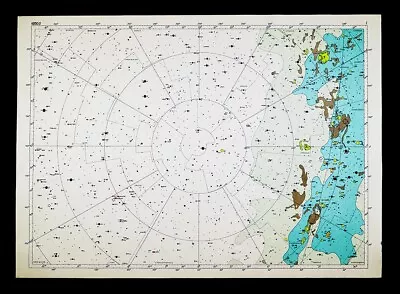 1962 Becvar Star Map 1 North Sky Chart Pole Polaris Cepheus Milky Way Astronomy • $48