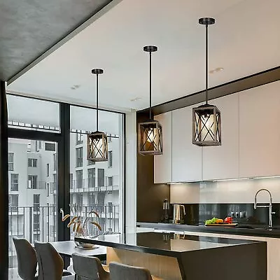 DEWENWILS Farmhouse Pendant Light Metal Dining Hall Hanging Light Fixture 1 Pack • $39.09