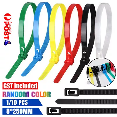 NEW 8MM Cable Ties Zip Nylon Plastic Releasable Reusable Wraps Ratchet Wire AU • $4.84