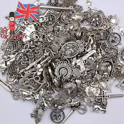 DIY Jewelry Craft Findings Wholesale 100g Antique Tibetan Silver Charms Pendants • £9.47