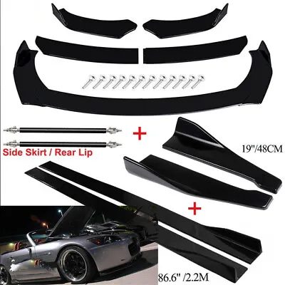 For Honda S2000 Sedan Front Bumper Spoiler Body Kit+Side Skirt+Rear Black • $79.99