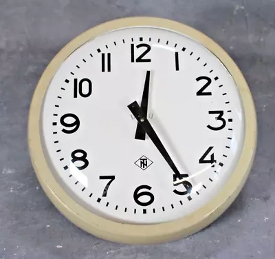 Mid Century Vintage 70s TN Tele Norma Industrial Factory Electric Wall Clock 10  • £39.99